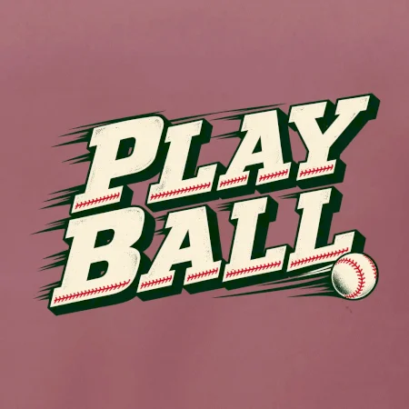 Play ball retro sportovní nápis