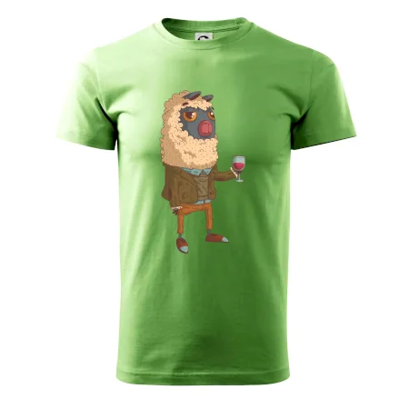 Alpaka s vínom muž