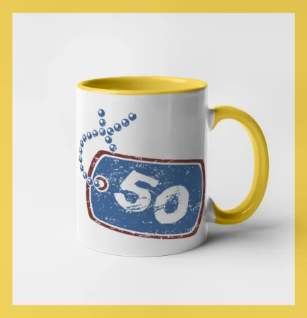 50 na krku štítok