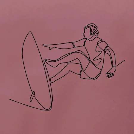 Surfer na vlne jedným ťahom