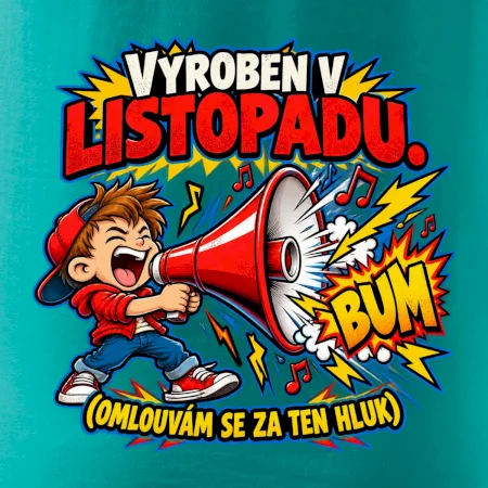Narodený v novembri – hlučný chlapec s červeným megafónom