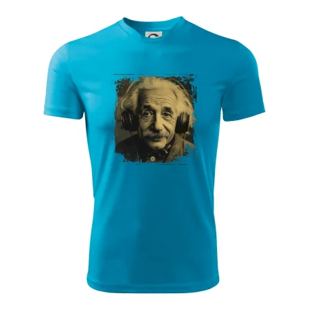 Albert Einstein so slúchadlami