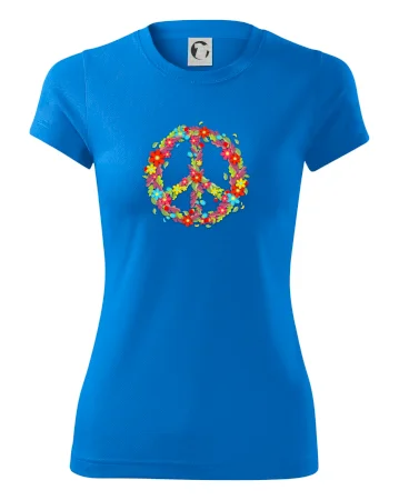 Peace symbol červené kvety