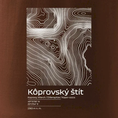 Kôprovský štít - vrstevnice v obdĺžniku