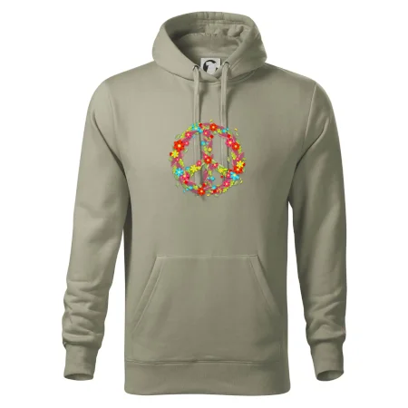 Peace symbol červené kvety
