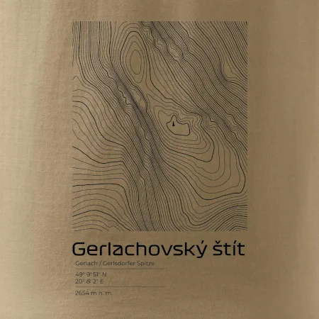 Gerlachovský štít - vrstevnice v obdĺžniku