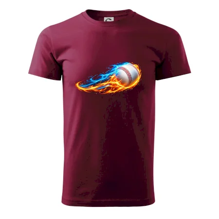 Letící baseballový míček v plamenech