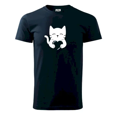 Mačka drží srdce
