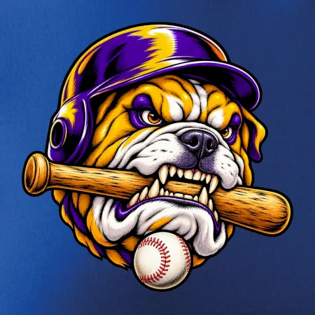 Baseballový buldok s pálkou