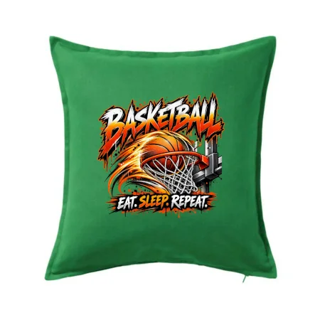 Basketbalový kôš s loptou eat sleep repeat