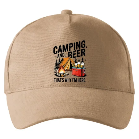 Černý nápis nápis Camping and beer