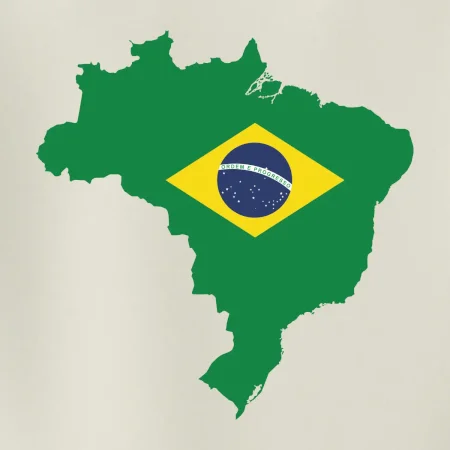 Brazília vlajka v mape