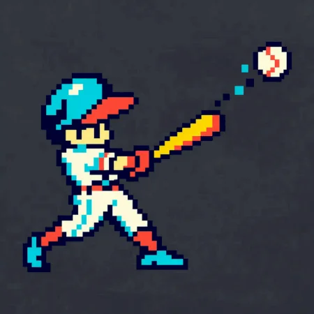 Baseballový hráč pixel art
