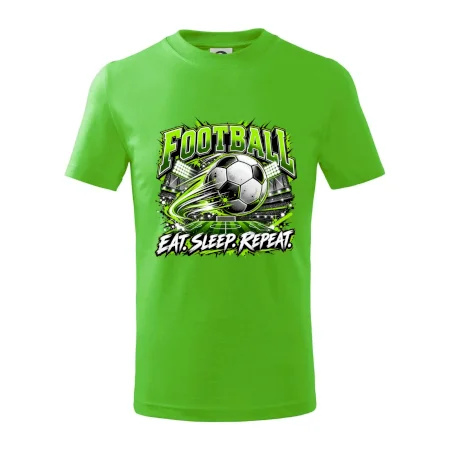 Futbalová lopta a štadión eat sleep repeat