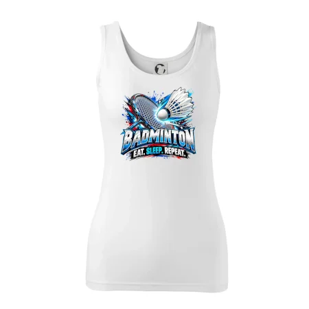 Bedmintonová raketa s košíčkom eat sleep repeat