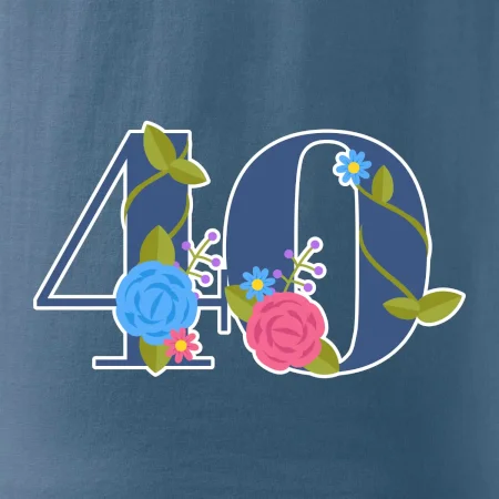 Kvetinové číslo kreslené - 40