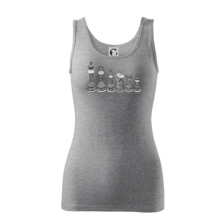 Šachové figúrky v rade - kreslené