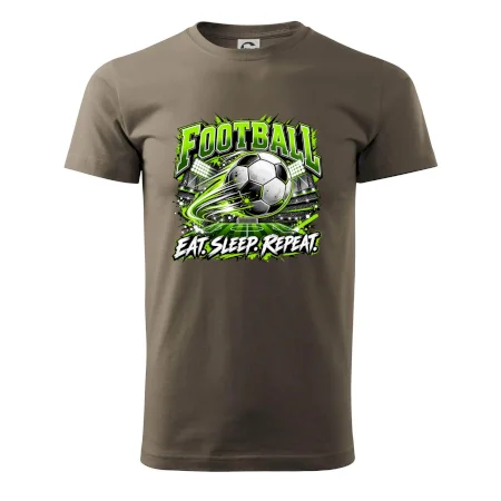 Futbalová lopta a štadión eat sleep repeat