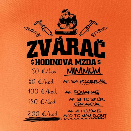 Hodinová mzda zvárač