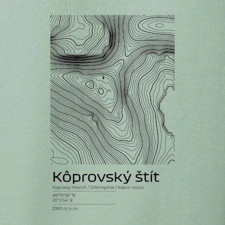 Kôprovský štít - vrstevnice v obdĺžniku