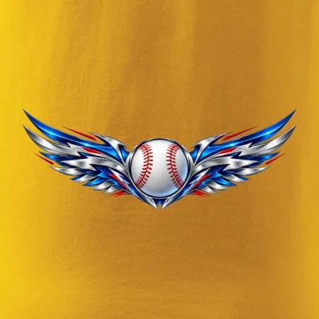 Baseballový míček s kovovými křídly