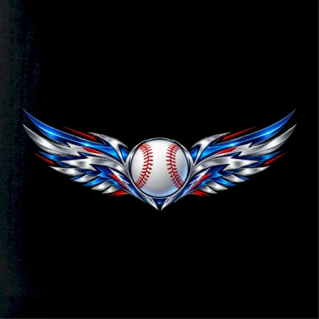 Baseballový míček s kovovými křídly