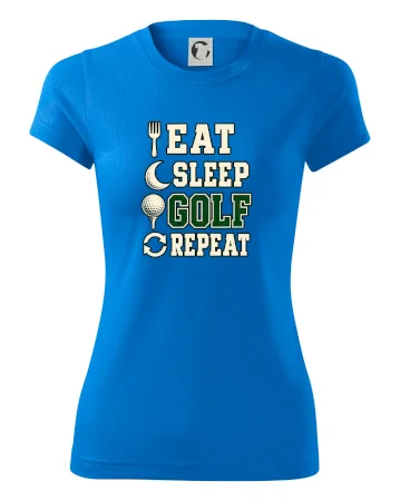 Eat sleep golf repeat typografie