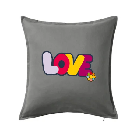 Love nápis s kvetinou