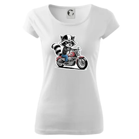 Mýval na motorke kreslený