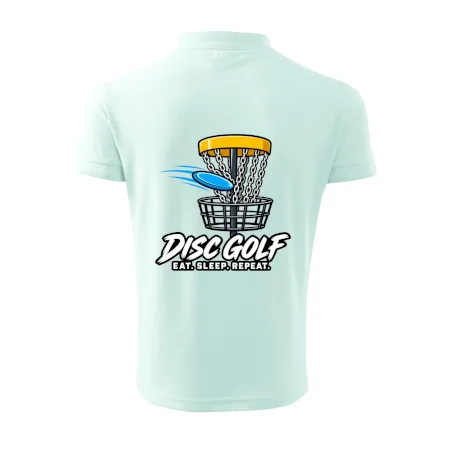 Discgolfový kôš s letiacim diskom eat sleep repeat