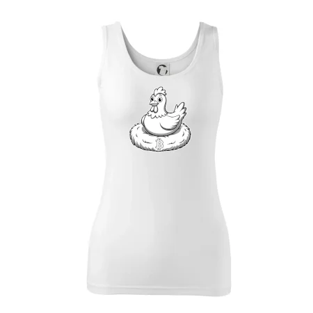 Kurča sediace na bitcoinovom hniezde