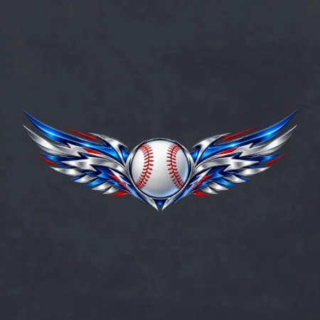 Baseballový míček s kovovými křídly