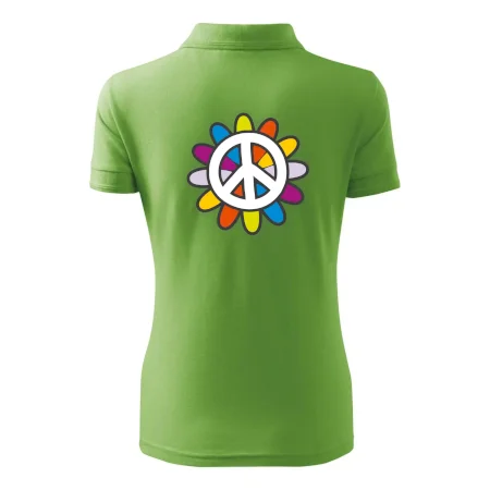Peace symbol s kreslenou kvetinou