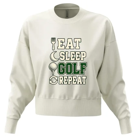 Eat sleep golf repeat typografie