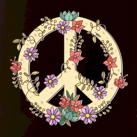 Peace symbol pieskový