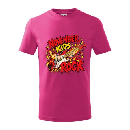 Rocková listopadová kytara s dětskými rukama