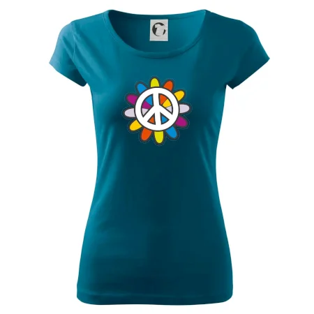 Peace symbol s kreslenou kvetinou