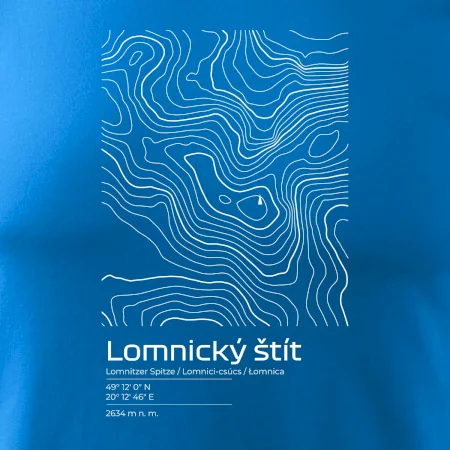 Lomnický štít - vrstevnice v obdĺžniku