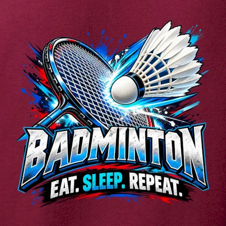 Bedmintonová raketa s košíčkom eat sleep repeat
