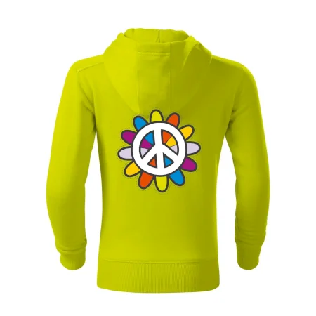 Peace symbol s kreslenou kvetinou