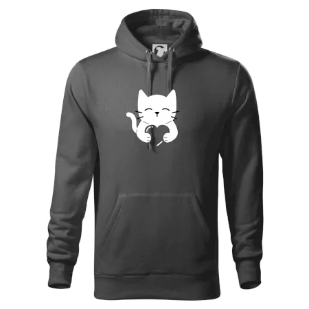 Mačka drží srdce