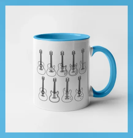 Typy gitár čiernej kresby