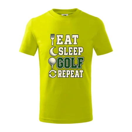 Eat sleep golf repeat typografie
