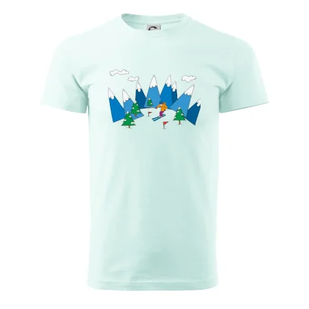 Lyžiar a farebné hory