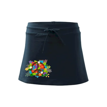 Peace symbol prerastený kvetinami