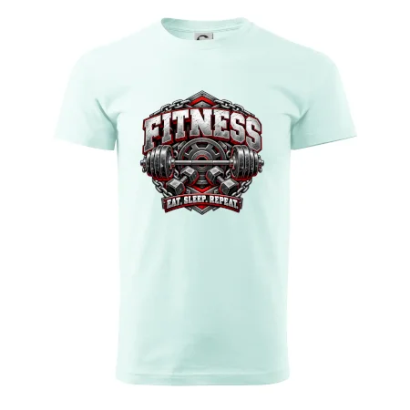 Fitness činka a závažia eat sleep repeat