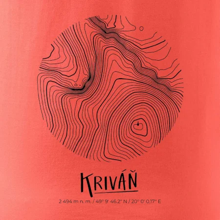 Kriváň - vrstevnice v kruhu