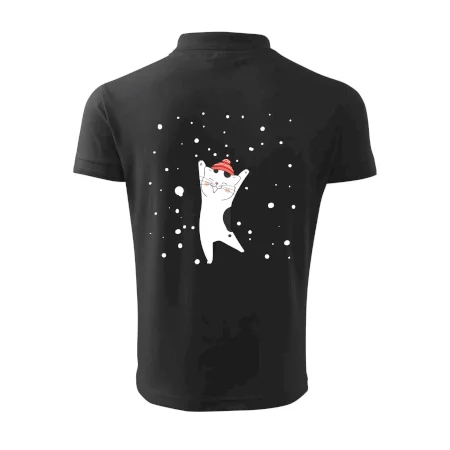 Veselá mačka v zimnej čiapke