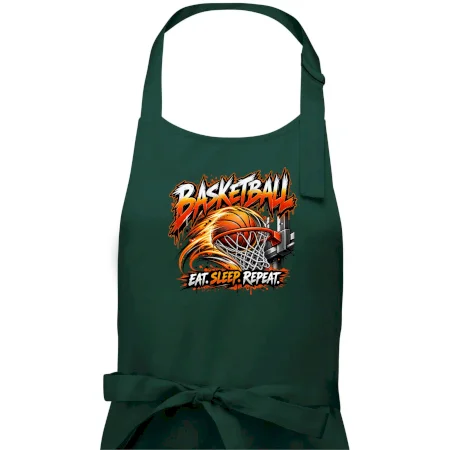 Basketbalový kôš s loptou eat sleep repeat