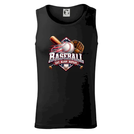 Baseballová pálka s rukavicou eat sleep repeat